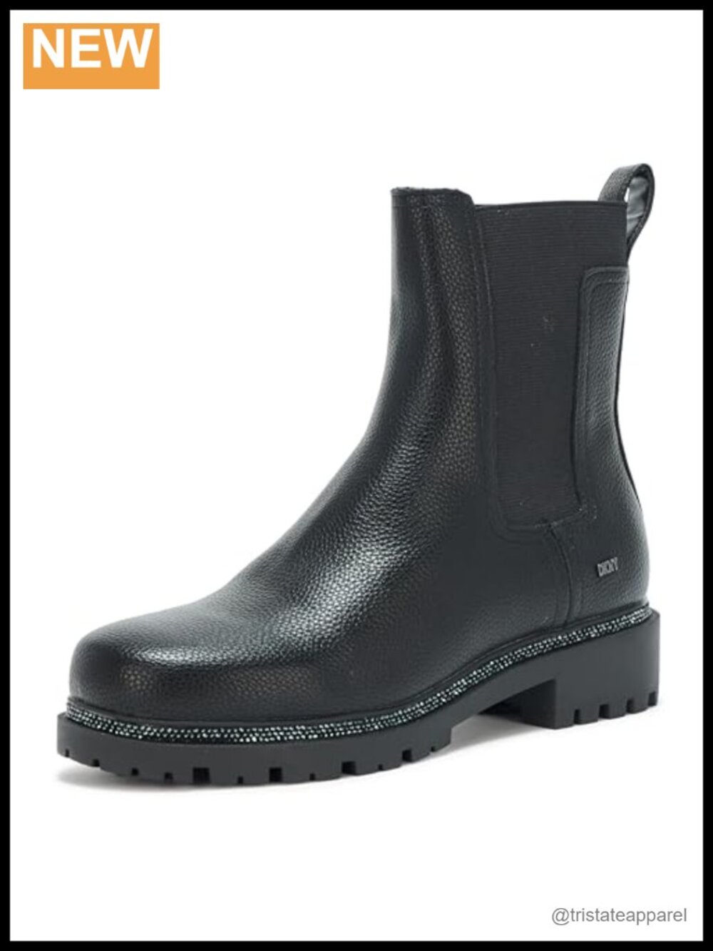 Women's Chelsea Ankle Boots, Slip-On, Low Heel, Leather, Stud Details, Fall